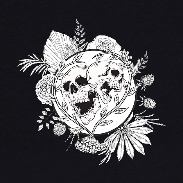 Bones And Botany Black And White by NICHE&NICHE